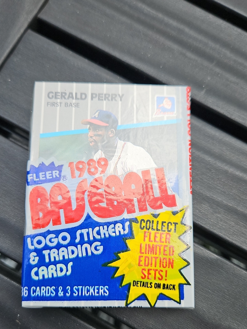 1989 Fleer Baseball Sealed Cello Pack 36 Cards Gerald Perry Alvin Davis